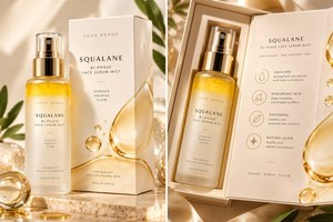 ELAN KIMYA OEM Private Label Squalane Bi-Phase Hydrating Face Serum Mist Spray with Hyaluronic Acid Panthenol 100ml Bottles - Product Image 3