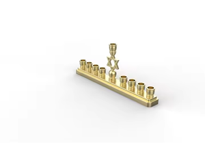 Vente en gros de candélabres en alliage métallique pour décoration intérieure Hanukkah Bougeoir menorah en métal par décor impex - Product Image 2