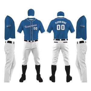 Custom Full Button <b>Baseball</b> Uniform Set Printed Breathable Quick Dry Anti UV Teamwear OEM Wholesale Manufacturer - Product Image 1