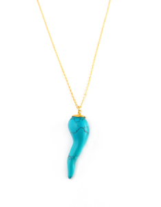 Colgante en forma de piedra preciosa turquesa, colgante de Chili chapado en oro, joyería turquesa de siete colores - Product Image 5