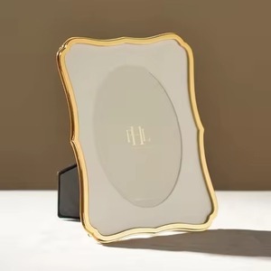 Trending Slim Gold Metal Photo <b>Frame</b> Round Design Durable for Wall & Table Display for Home or Office - Product Image 6