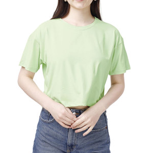 เสื้อยืดครอปสำหรับผู้หญิงเสื้อครอปทันสมัยออกแบบโลโก้ได้ตามต้องการสำหรับฤดูร้อน - Product Image 1