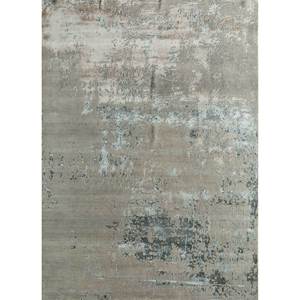 Tattvam Lu-9031 Tapis noué à la main en laine et soie de bambou, motif abstrait, pour salon, couloir, forme rectangulaire, modèles gris noir-Cs-01 - Product Image 1