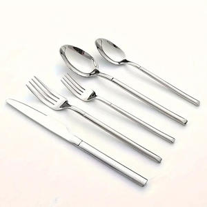 Featured Design Stainless Steel <b>Flatware</b> <b>Set</b> with 5 Pieces Perfect for Kitchenware Hotel Tableware Accessories Mirrored Steel - Product Image 1