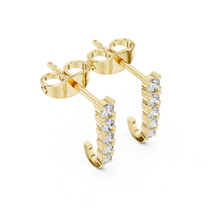 Boucles d'oreilles fantaisie en diamant coupe ronde Design élégant étincelant cultivé en laboratoire pour les femmes Parfait pour les mariages, les fêtes, les bijoux de cadeau de luxe - Product Image 3