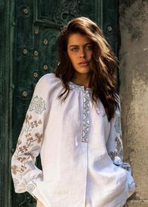 Camisas rumanas vintage con diseño de borlas de manga larga y tela de popelina Top tejido informal para fiestas de verano - Product Image 3