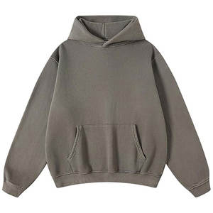 Sweat à capuche oversize en coton lourd, vintage, lavé, pour couples, streetwear - Product Image 4