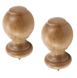 Embouts de rideau en bois avec tuyau de tringle à rideau à base d'or antique pour portes et fenêtres Design Triangle foncé marron - Product Image 6