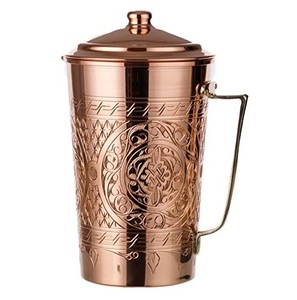 Customized Design <b>Water</b> <b>Jug</b> <b>with</b> Side Handle High Quality Pure Copper <b>Jug</b> <b>with</b> <b>Lid</b> Handmade Available at Discounted Price - Product Image 5