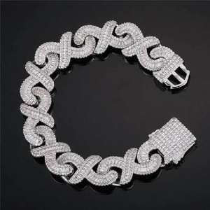 Pulsera Cubana de Dos Hileras Chapada en Oro de 14K con Diamantes Naturales VVS, Joyería Hip Hop Unisex con Certificación IGI - Product Image 6