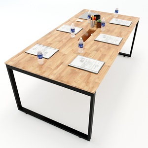 โต๊ะประชุมทรงสี่เหลี่ยมมินิมอล 100x200 ซม. ขาเหล็ก ต้องประกอบเอง HBRT009 - Product Image 1