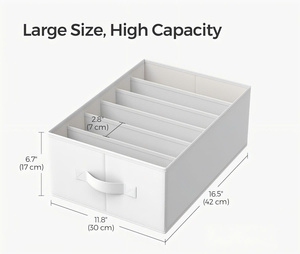 ตู้เสื้อผ้าผ้าแบบแขวนพับได้ 6 ช่อง ทรงสี่เหลี่ยม คุณภาพสูง ทนทาน ขนาดใหญ่ กล่องเก็บของทำความสะอาดง่าย ชุด 6 ชิ้น - Product Image 2