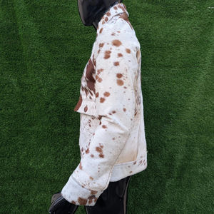 New Cowhide <b>Leather</b> Men's Hair-On Cowhide <b>Leather</b> <b>Jacket</b> Western Trucker Pony Skin Style <b>Real</b> Coat crocodile skin <b>jacket</b> for men - Product Image 5