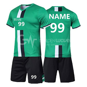 Conjunto de camiseta y pantalones cortos de fútbol unisex para adultos, uniforme de fútbol ecológico de secado rápido ligero con nombre y número de equipo personalizado - Product Image 3