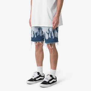 High Quality Fashion Streetwear <b>Men</b> Washed Distressed Embroidery Denim <b>Shorts</b> 100% Cotton Denim <b>Shorts</b> for <b>Men</b> custom logo - Product Image 4