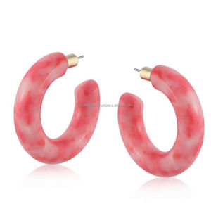 Haute qualité nouvelle résine incrustation cercle boucles d'oreilles boucles d'oreilles classiques pour anniversaire fiançailles cadeau fête mariage - Product Image 3