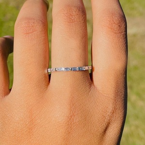14K Baguette Lab Grown <b>Diamond</b> <b>Ring</b> IGI Gold Lab Created <b>Diamond</b> <b>Ring</b> for Wedding and Engagement <b>Ring</b> or Band - Product Image 1