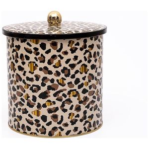 Kontensan ER147V4 175x180 mm Gold Leopard Print Pattern Metal Round Canister Knob Handle for <b>Food</b> <b>Storage</b> & <b>Container</b> - Product Image 2