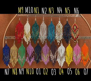 Pendientes con cuentas, Pendientes Huichol, Pendientes mayas, Pendientes mexicanos indígenas con cuentas artesanales, Pendientes arcoíris únicos - Product Image 4