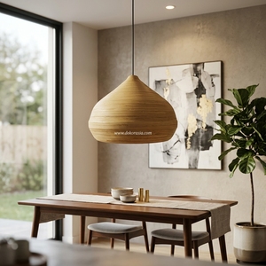 Lámpara Colgante LED de Bambú Ecológica Dekor Asia, Color Personalizable, Diseño Moderno, Simple y de Lujo, Decoración para el Hogar, Tamaño Mediano - Product Image 5