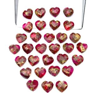Cuentas Facetadas de Corazón en Turquesa Rosa Cobre de Mohave, Piedras Preciosas Sueltas para Joyería - Product Image 4