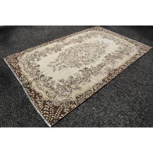 Clásico Beige marrón 5,5X8,7 pies Vintage alfombra turca diseño de retazos lana Imitación Piel de conejo látex rectángulo pasillo para cabecera - Product Image 2