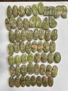 Pendiente colgante de cabujón de Unakite Natural hecho a mano, par de formas mixtas, piedras preciosas sueltas, fabricación de joyas, piedra preciosa de Unakite - Product Image 4