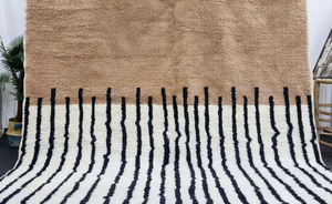 100% tapis marocain à rayures nouées à la main tapis en laine d'excellente qualité pour salon Style moderne 8x10 pieds - Product Image 4
