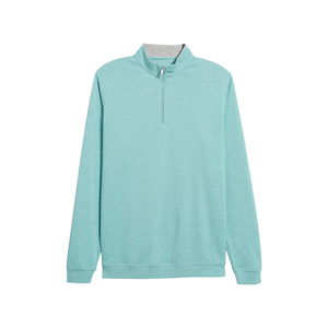 Logo numérique brodé personnalisé de haute qualité à séchage rapide respirant micro-élastique couleur unie spandex/coton 1/4 fermeture éclair automne - Product Image 4