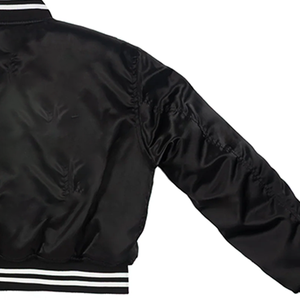 Blouson Bomber en Satin Personnalisé Haut de Gamme Brillant Léger Style Universitaire Bordure Côtelée Personnalisable Streetwear Imperméable - Product Image 6