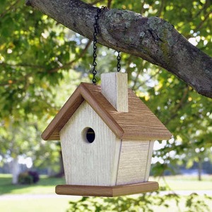 Casa de pájaros de madera hecha a mano de primera calidad, alimentador colgante para exteriores, duradero, rústico, decorativo, jardín, balcón, patio trasero, hogar de pájaros - Product Image 2