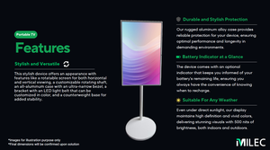 MILEC TV à écran LCD portable intelligent de 32 pouces avec design rotatif Android 12/13 HDMI 2.1 Garantie 1 an pour une utilisation intérieure/extérieure - Product Image 4