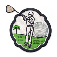 Accessoires de club de mode design fer sur broderie personnalisée chapeaux de golf patchs
