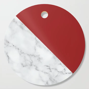 Tabla de cortar queso pintada a medida, diseño redondo de mármol disponible en varios colores para uso diario en la cocina - Product Image 5