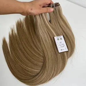 خصلات شعر فاخرة مزدوجة منسوجة تناسب البشرة خصلات شعر ناعمة طبيعية 100% طبيعية من الموردين الشعر الفيتنامي الناعم