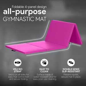 Set Ginnastico BalanceFrom da 8 Piedi con Tappetino Fitness Multiuso in EVA e PVC Spesso 20 cm per Esercizi Yoga in Rosa - Product Image 6