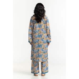 ชุดเซ็ตสองชิ้นผ้าด็อบบี้สีมัสตาร์ดสไตล์ลำลองสำหรับผู้หญิง กางเกงขาสั้นเหนือเข่า เหมาะสำหรับฤดูใบไม้ผลิ/ฤดูร้อน - Product Image 2