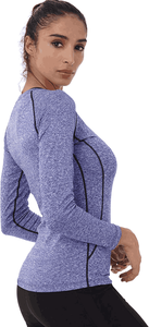 Top Slim Fit Stretch Fitness Sports Gym Chemise Running Shirt Respirant Athlétique Sans Couture Chemises D'entraînement pour les Femmes - Product Image 5