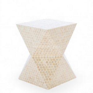 Tabourets faits à la main en nacre, incrustation de coquillages, meubles d'assise pour appartement - Product Image 1