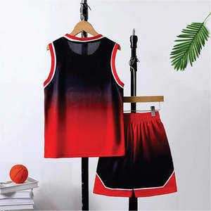 Camisetas de baloncesto para niños, chaleco deportivo para jóvenes con pantalones cortos de baloncesto Bsci de verano para niños y niñas, uniformes de baloncesto degradados - Product Image 3