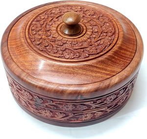 Boîte à chapati en bois Boîte à chapati pour cuisine en bois Hotpot Roti Box Service Casserole Set Hotpot pour Chapati roti décor - Product Image 5