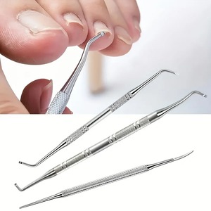 Outil professionnel pour ongles incarnés en acier inoxydable, 3 pièces, outils de nettoyage des ongles avec poignée texturée pour une expérience de pédicure améliorée - Product Image 2