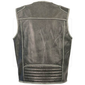 2025 nouveau chaud hiver sans manches gilet 100% cuir respirant Style décontracté toile gilet pour motos tissu personnalisable - Product Image 4