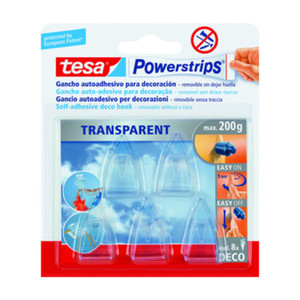 TESA POWERSTRIPS 5 GANCI AUTOADESIVO TRASPARENTE - Product Image 1