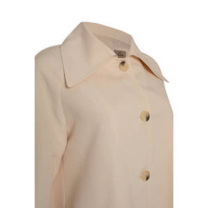 Manteau trench en laine beige vintage pour femme avec doublure en cachemire - Product Image 2