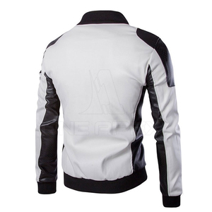 Chaqueta de piel de vaca auténtica para hombre, fabricación de Pakistán, totalmente personalizada, logotipo de su marca, cuello levantado, calle alta, precio bajo - Product Image 2
