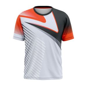 Jersey deportivo de manga corta para hombre, Jersey de cuello redondo de alta calidad con diseño de logotipo personalizado, precio al por mayor - Product Image 3