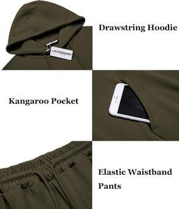 Conjunto Deportivo de Dos Piezas para Hombre, Chaqueta con Capucha y Pantalones de Nylon, para Gimnasio, Entrenamiento al Aire Libre, Transpirable y de Secado Rápido - Product Image 5