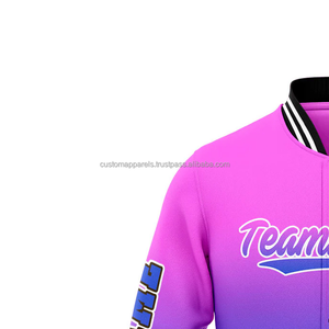 Chaqueta universitaria personalizada para equipos deportivos, ropa atlética con cuello levantado, decoración y logotipo bordados en la parte delantera, para el equipo de Deportes de la - Product Image 5