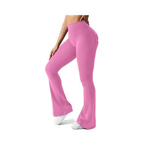 Mallas de yoga transpirables de cintura alta con bolsillo celular, mallas de entrenamiento sin costuras elásticas de 4 vías, mallas de yoga, cintura elástica - Product Image 4